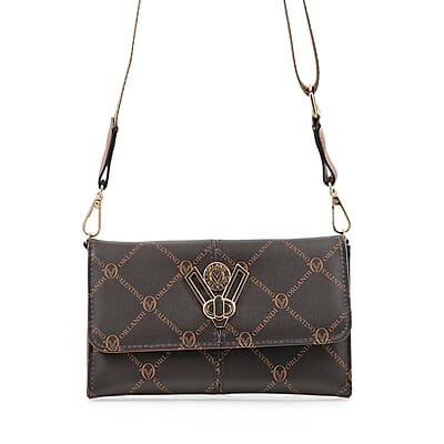 Valentino Orlandi Printed Brown Vegan Leather Crossbody Bag 