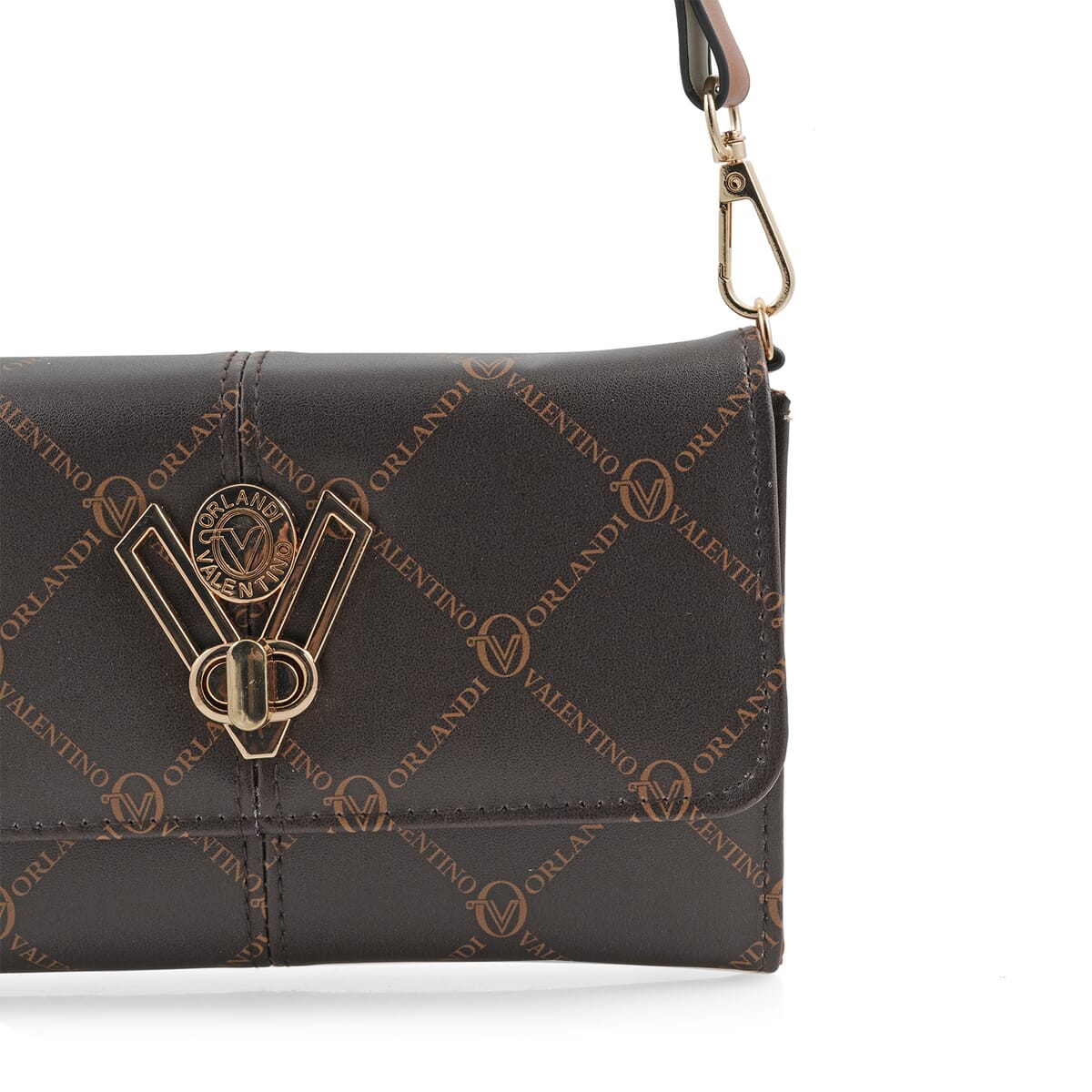Valentino Orlandi Brown Printed Vegan Leather Crossbody Bag  image number 4