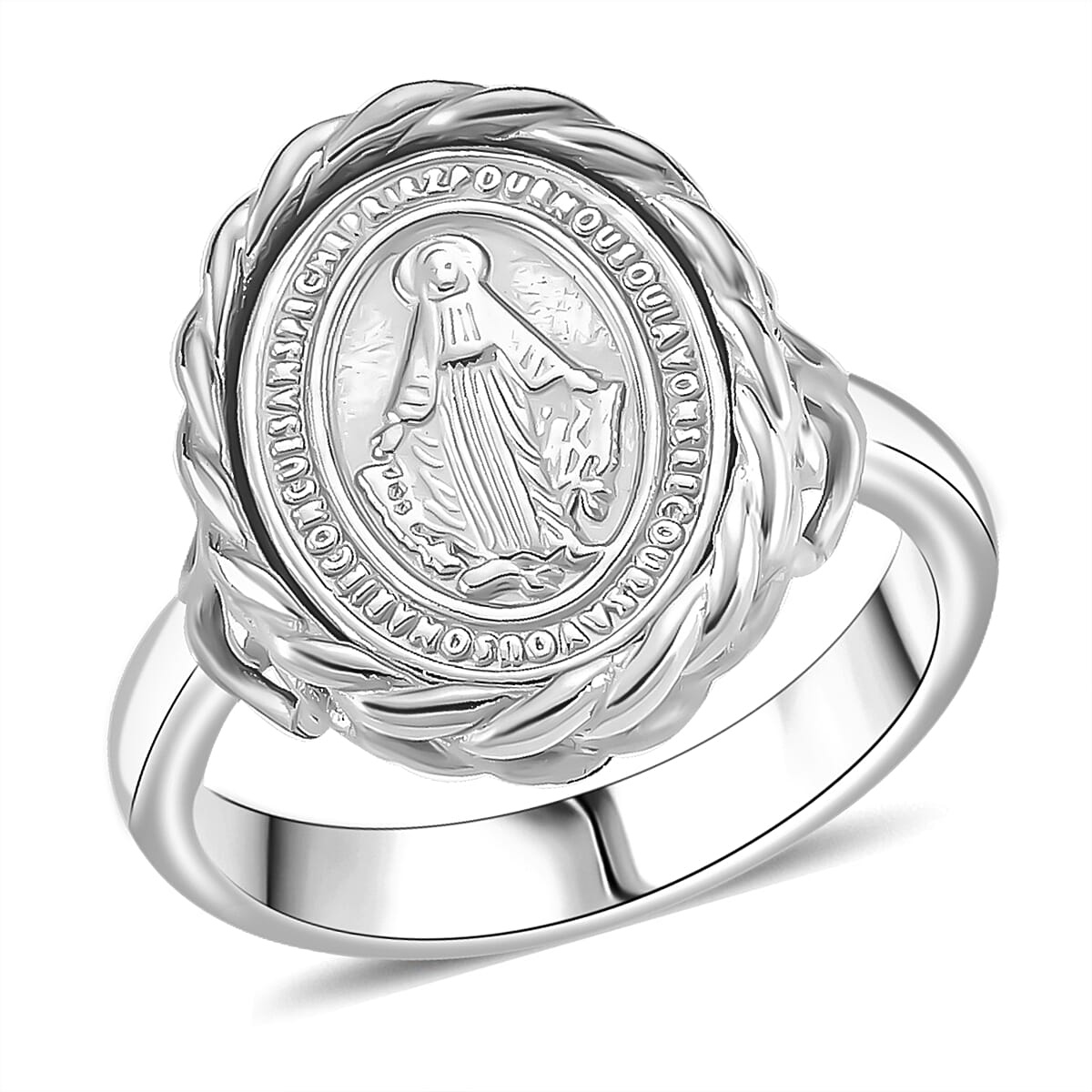 Jesus Ring in Stainless Steel (Size 10.0) image number 0