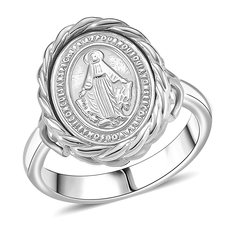 Miraculous Medal Ring in Stainless Steel (Size 10.0)