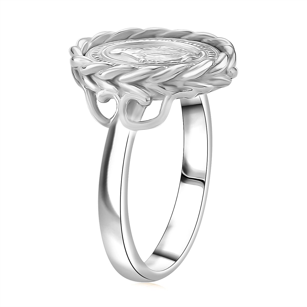 Miraculous Medal Ring in Stainless Steel (Size 9.0) image number 2