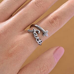 Faith and Cross Ring in Stainless Steel (Size 10.0)