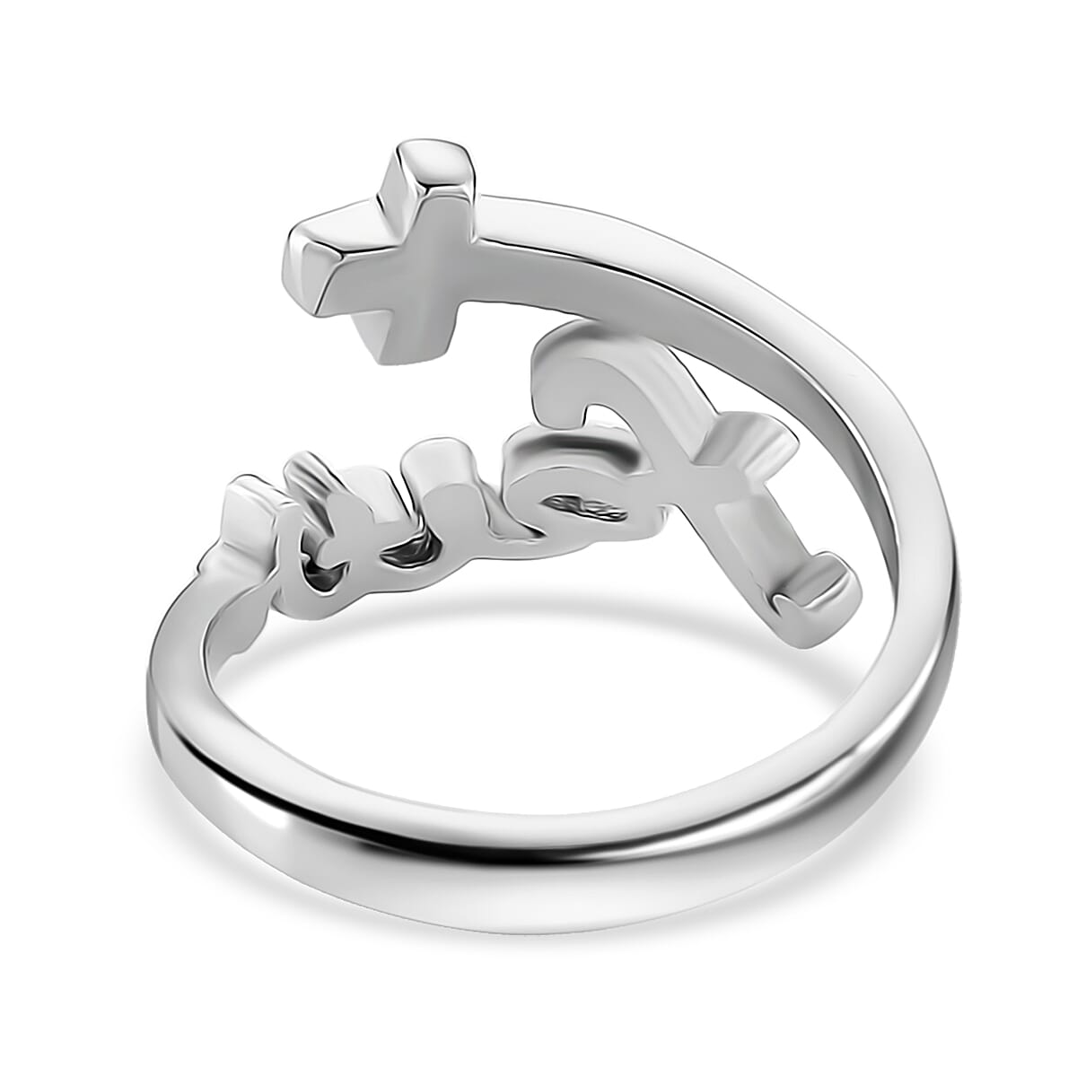 Faith and Cross Ring in Stainless Steel (Size 8.0) image number 3