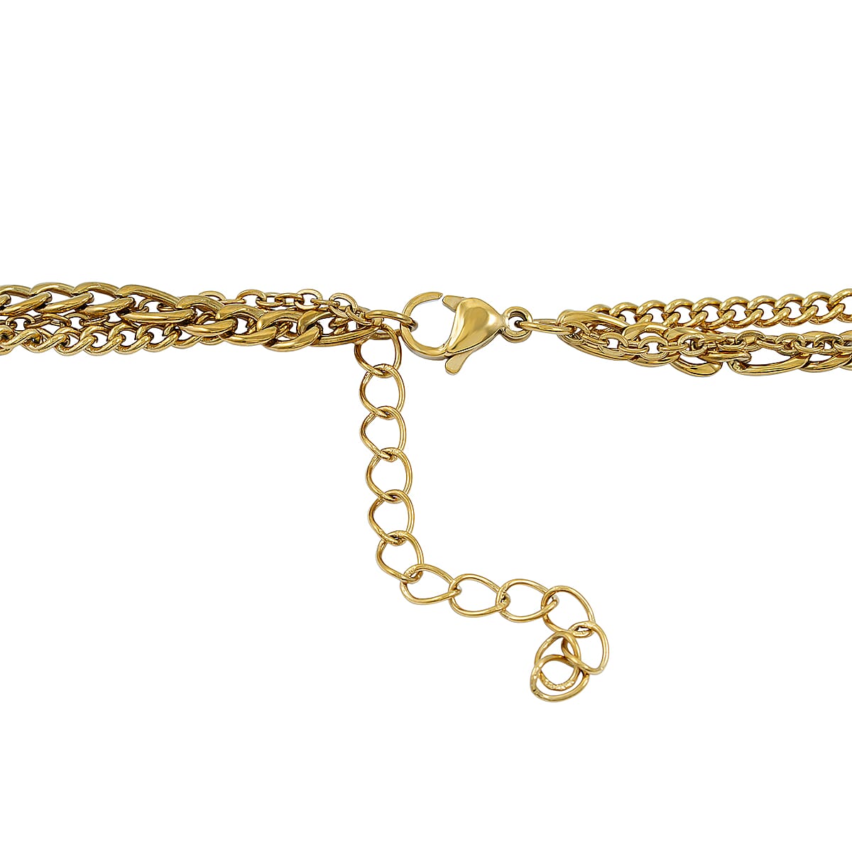 Austrian Crystal 3 Layered Heart and Tree of Life Charm Necklace with 2 Inch Extender (16, 18 and 22 Inches) in ION Plated YG Stainless Steel image number 4