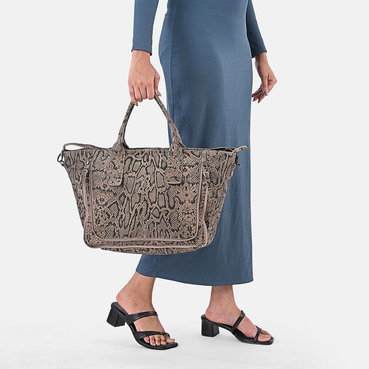 LA MAREY Brown 100% Genuine Leather Tote Bag  image number 3