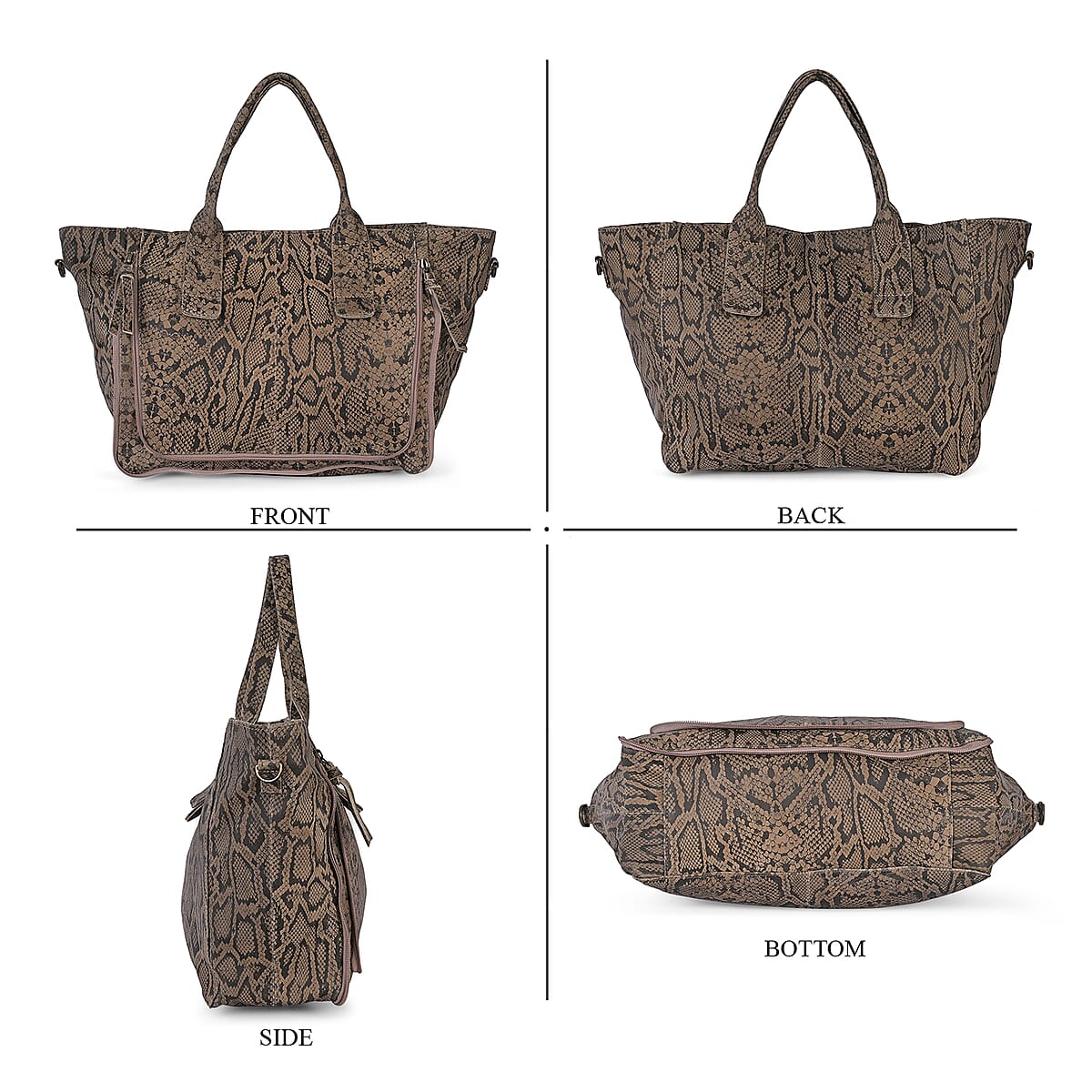 LA MAREY Brown 100% Genuine Leather Tote Bag  image number 4