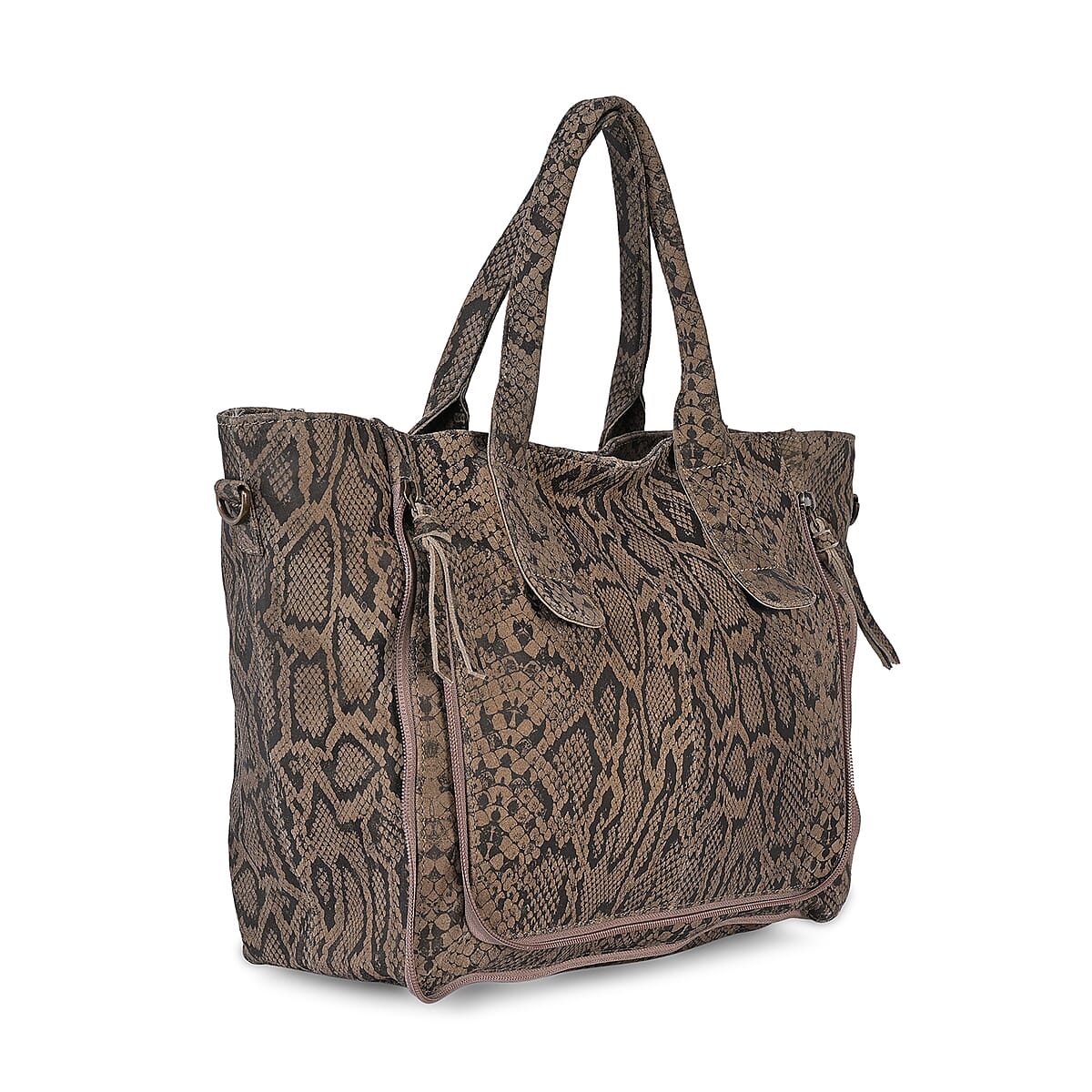 LA MAREY Brown 100% Genuine Leather Tote Bag  image number 5