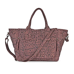 LA MAREY Burgundy 100% Genuine Leather Tote Bag 