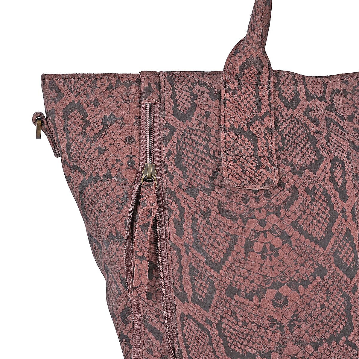 LA MAREY Burgundy 100% Genuine Leather Tote Bag  image number 7