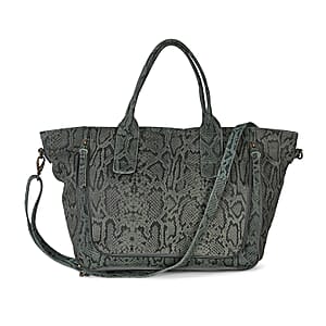 LA MAREY Green 100% Genuine Leather Tote Bag 