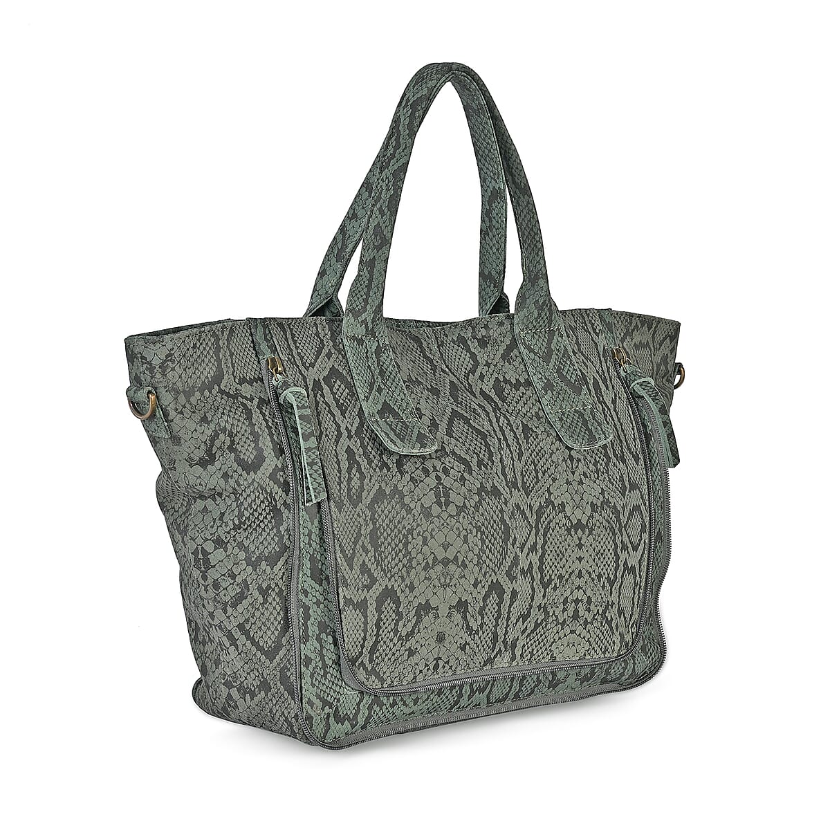 LA MAREY Green 100% Genuine Leather Tote Bag  image number 5