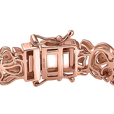 D'Joy Uncut Natural Pink Diamond 1.50 ctw Floral Bracelet in 18K Vermeil Rose Gold Over Sterling Silver (6.50 In)