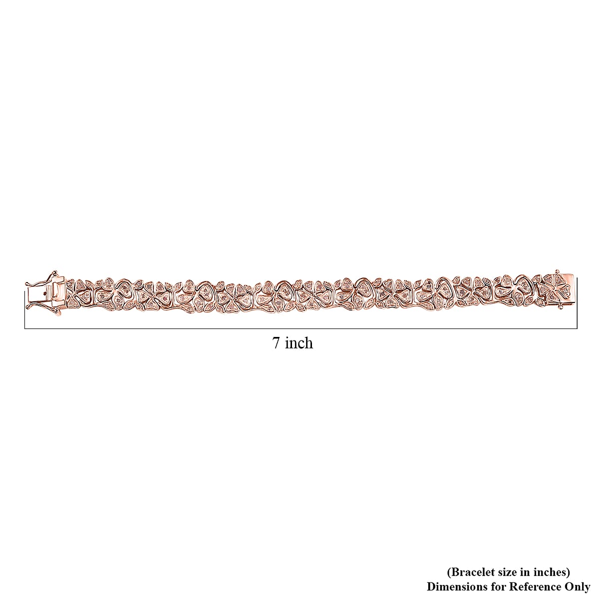 D'Joy Uncut Natural Pink Diamond 1.50 ctw Floral Bracelet in 18K Vermeil Rose Gold Over Sterling Silver (6.50 In) image number 4