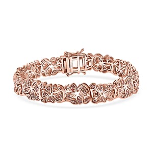 D'Joy Uncut Natural Pink Diamond 1.50 ctw Floral Bracelet in 18K Vermeil Rose Gold Over Sterling Silver (7.25 In)