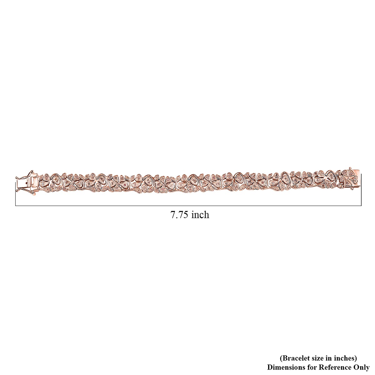 D'Joy Uncut Natural Pink Diamond 1.50 ctw Floral Bracelet in 18K Vermeil Rose Gold Over Sterling Silver (7.25 In) image number 4