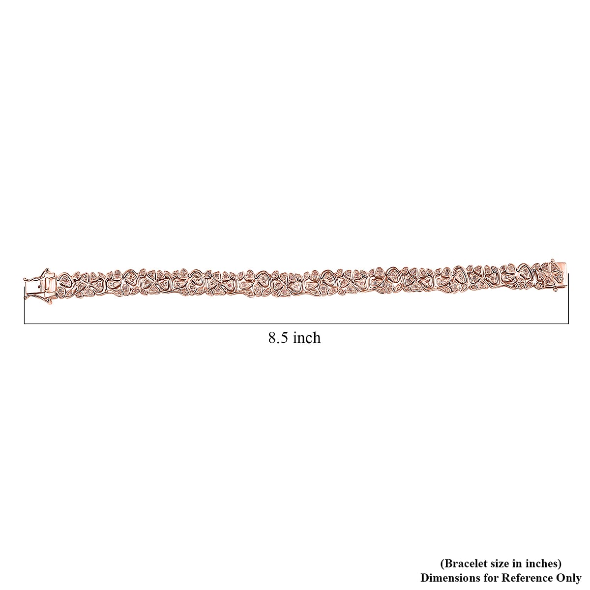 D'Joy Uncut Natural Pink Diamond 1.50 ctw Floral Bracelet in 18K Vermeil Rose Gold Over Sterling Silver (8.00 In) image number 4