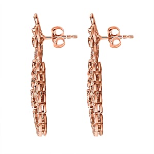 D'Joy Uncut Natural Pink Diamond 1.00 ctw Floral Earrings in 18K Vermeil Rose Gold Over Sterling Silver