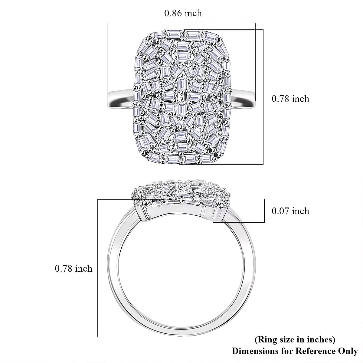 Luxuriant Lab Grown Diamond G-H SI 1.00 ctw Firecracker Ring in Rhodium Over Sterling Silver (Size 10.0) image number 6
