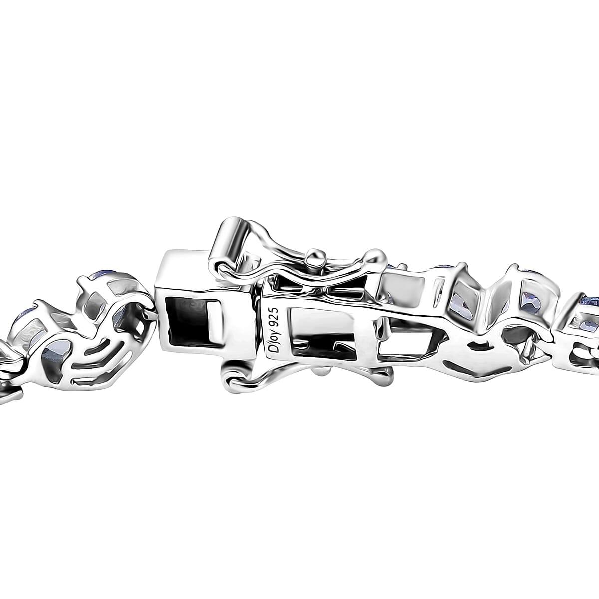 D'Joy Tanzanite 9.50 ctw Heart Bracelet in Rhodium Over Sterling Silv (8.00 In)  image number 3