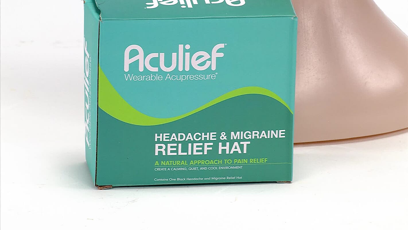 Aculief Wearable Acupressure Headache & Migraine Relief Hat- Black