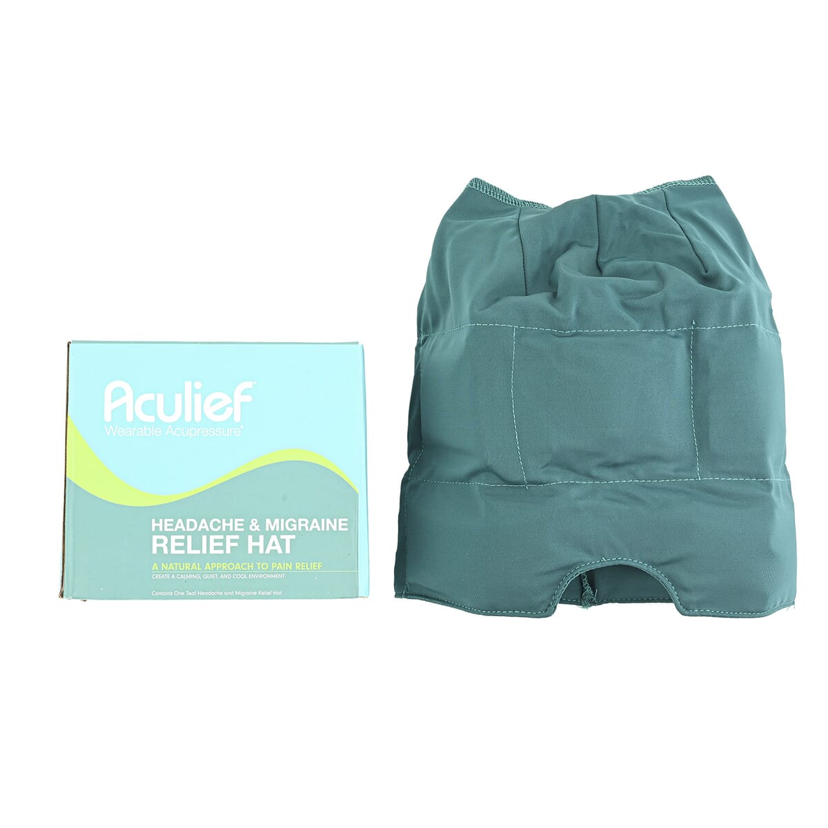 Aculief Wearable Acupressure Headache & Migraine Relief Hat- Teal image number 0