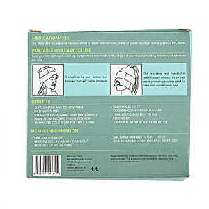 Aculief Wearable Acupressure Headache & Migraine Relief Hat- Teal