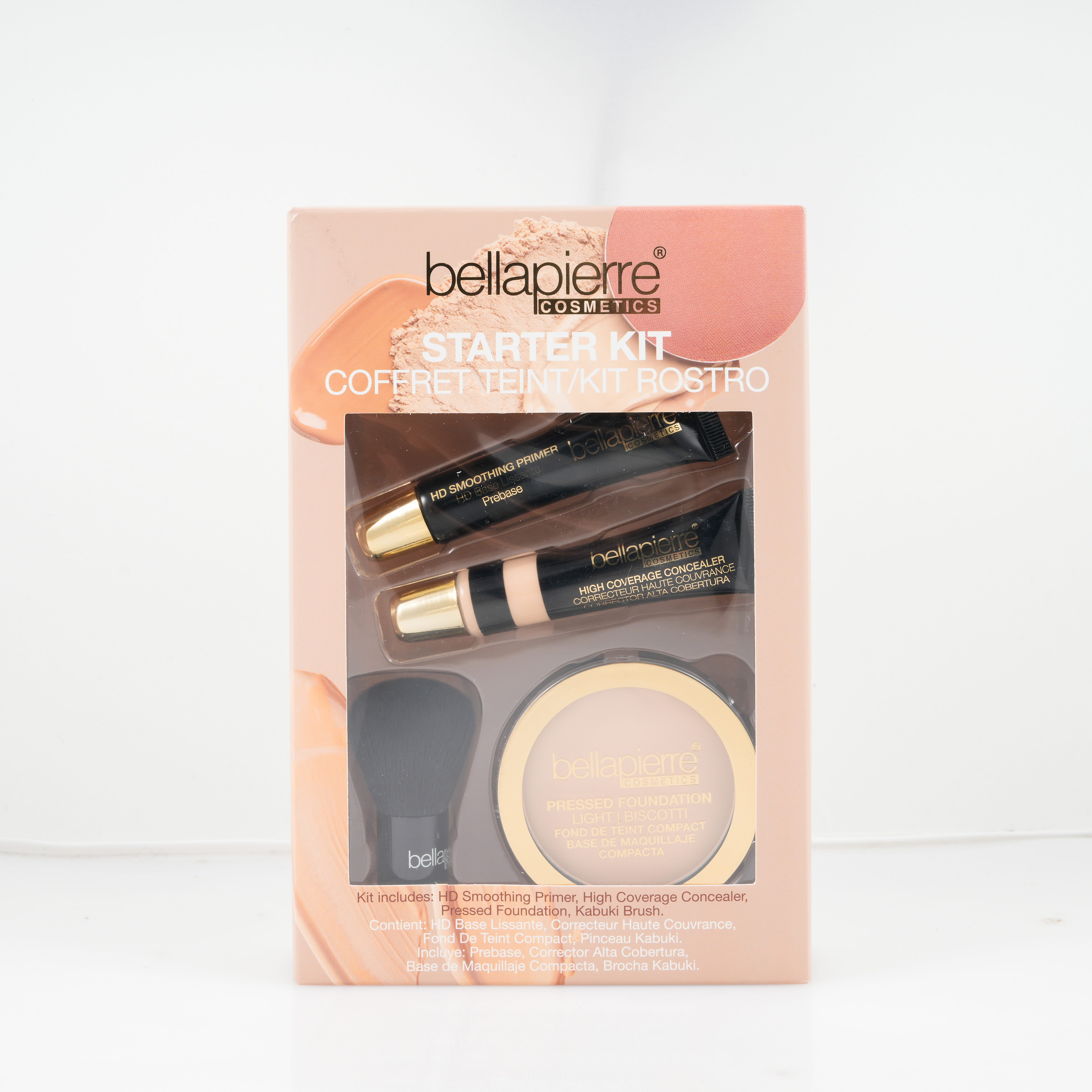 Bellapierre Starter Kit (HD Primer, Concealer, Foundation, & Brush) Light