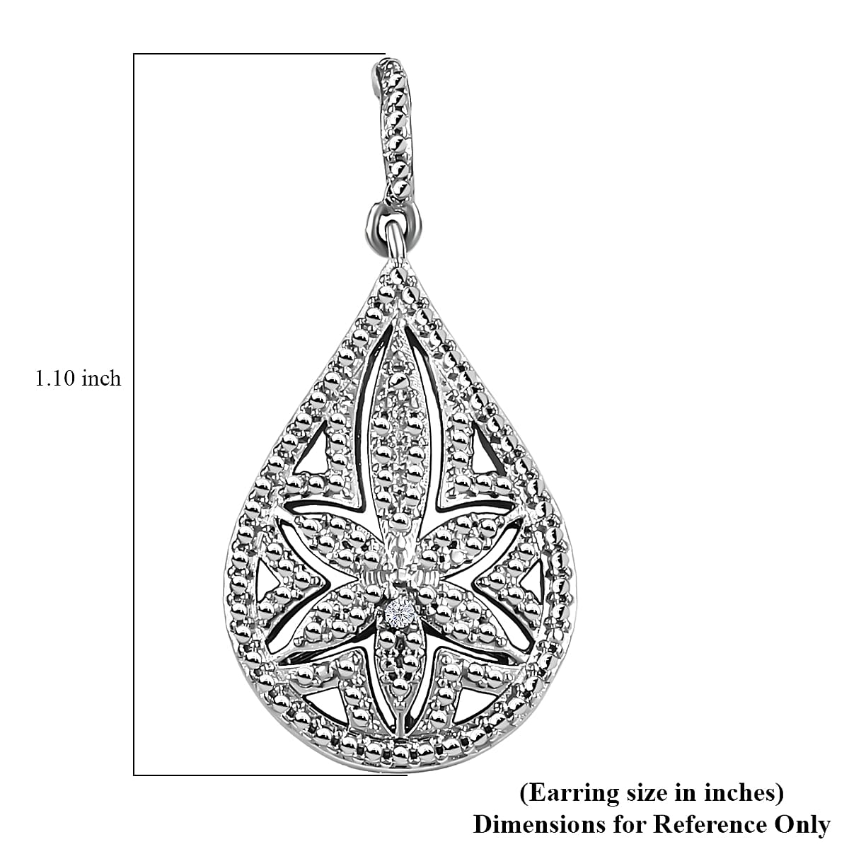 EverTrue White Diamond Accent Floral Earrings in Platinum Bond image number 5