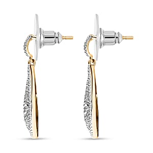 EverTrue White Diamond Accent Floral Earrings in 18K YG Plated and Platinum Bond
