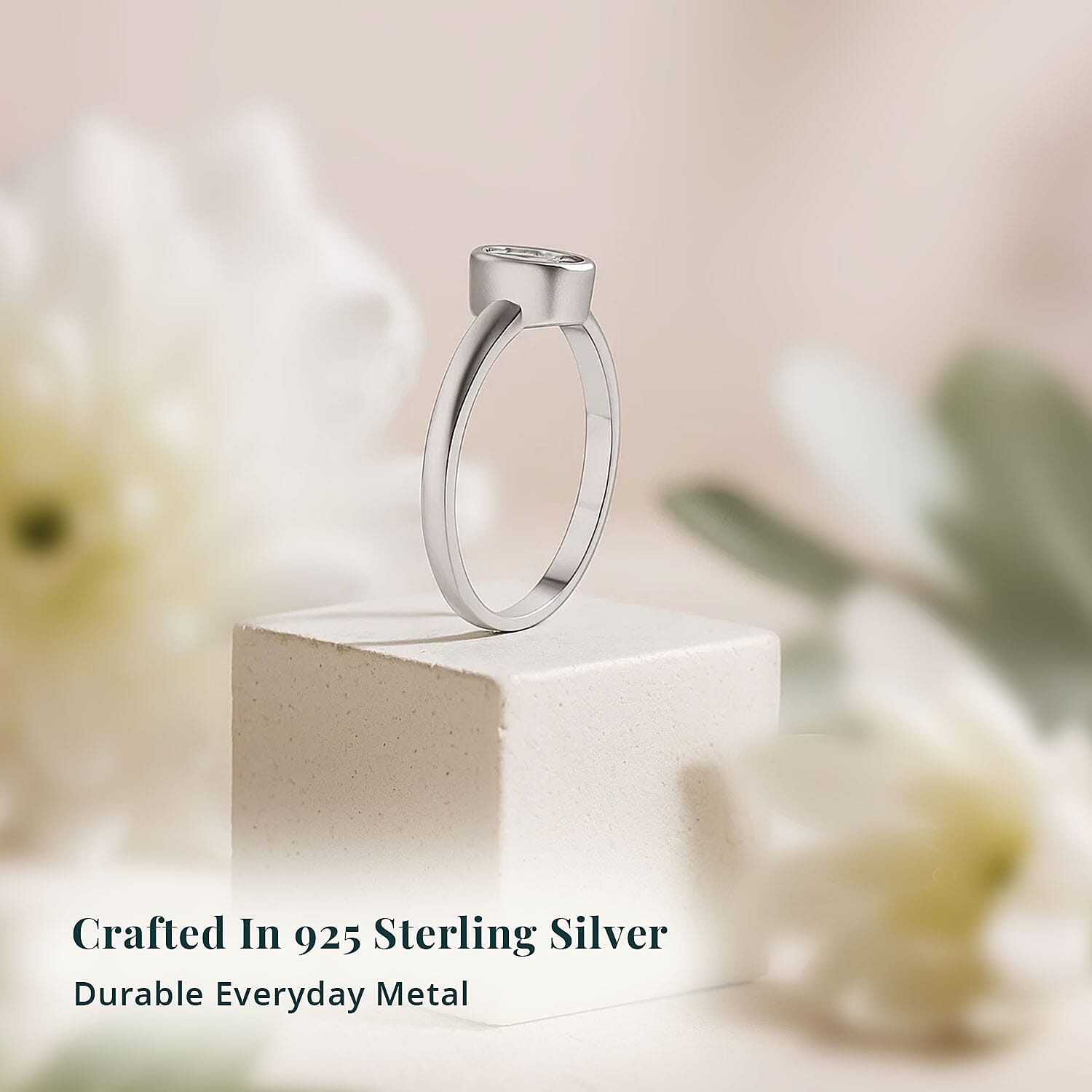 Lab Grown Polki Diamond Ring in Sterling Silver 0.25 ctw (Size 10.0)