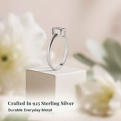 Lab Grown Polki Diamond Ring in Sterling Silver 0.25 ctw (Size 10.0)