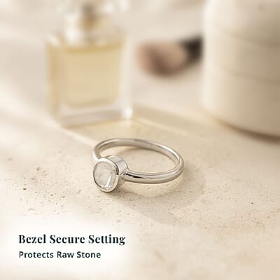 Lab Grown Polki Diamond Ring in Sterling Silver 0.25 ctw (Size 10.0)