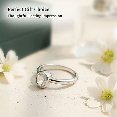 Lab Grown Polki Diamond Ring in Sterling Silver 0.25 ctw (Size 10.0)