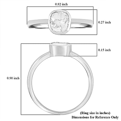 Lab Grown Polki Diamond Ring in Sterling Silver 0.25 ctw (Size 10.0)