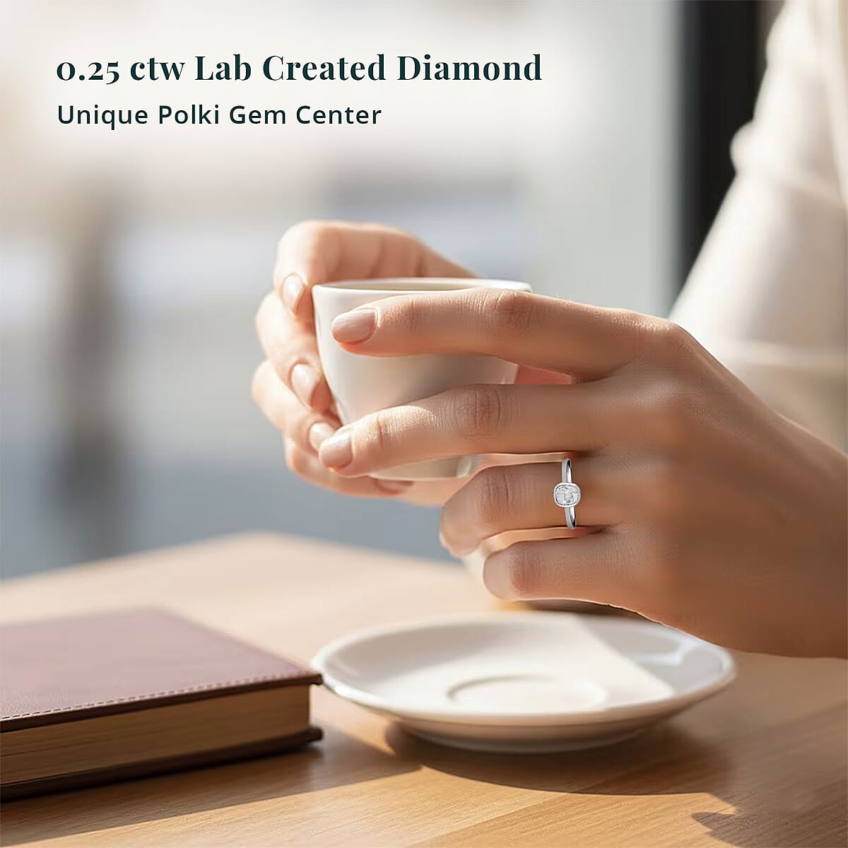 Lab Grown Polki Diamond 0.25 ctw Ring in Sterling Silver (Size 6.0)  image number 1