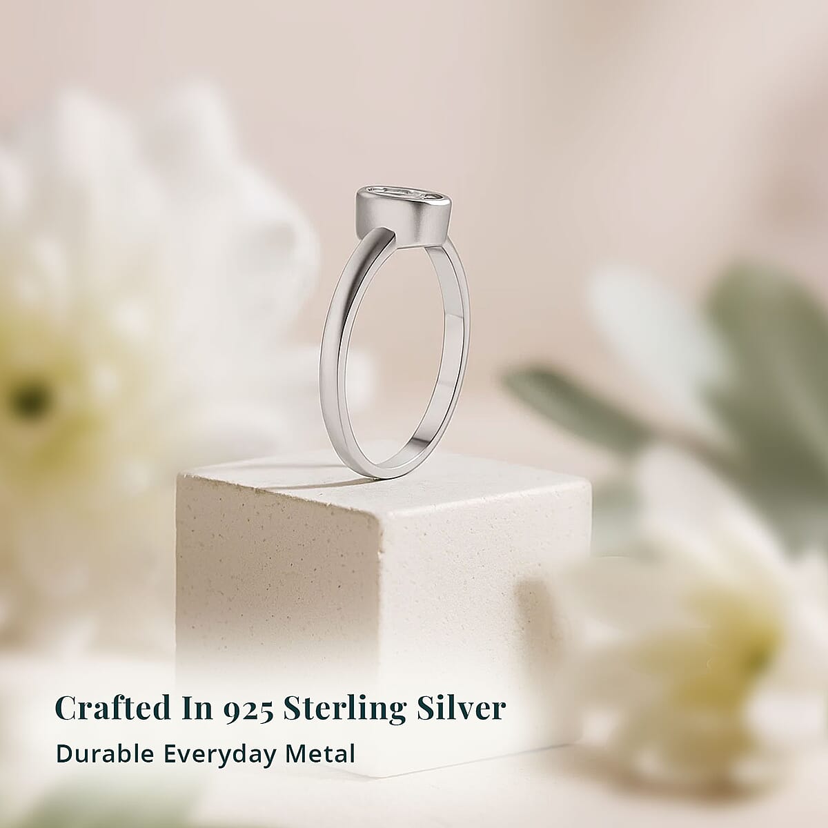 Lab Grown Polki Diamond 0.25 ctw Ring in Sterling Silver (Size 6.0)  image number 2