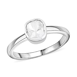Lab Grown Polki Diamond 0.25 ctw Ring in Sterling Silver (Size 8.0) 