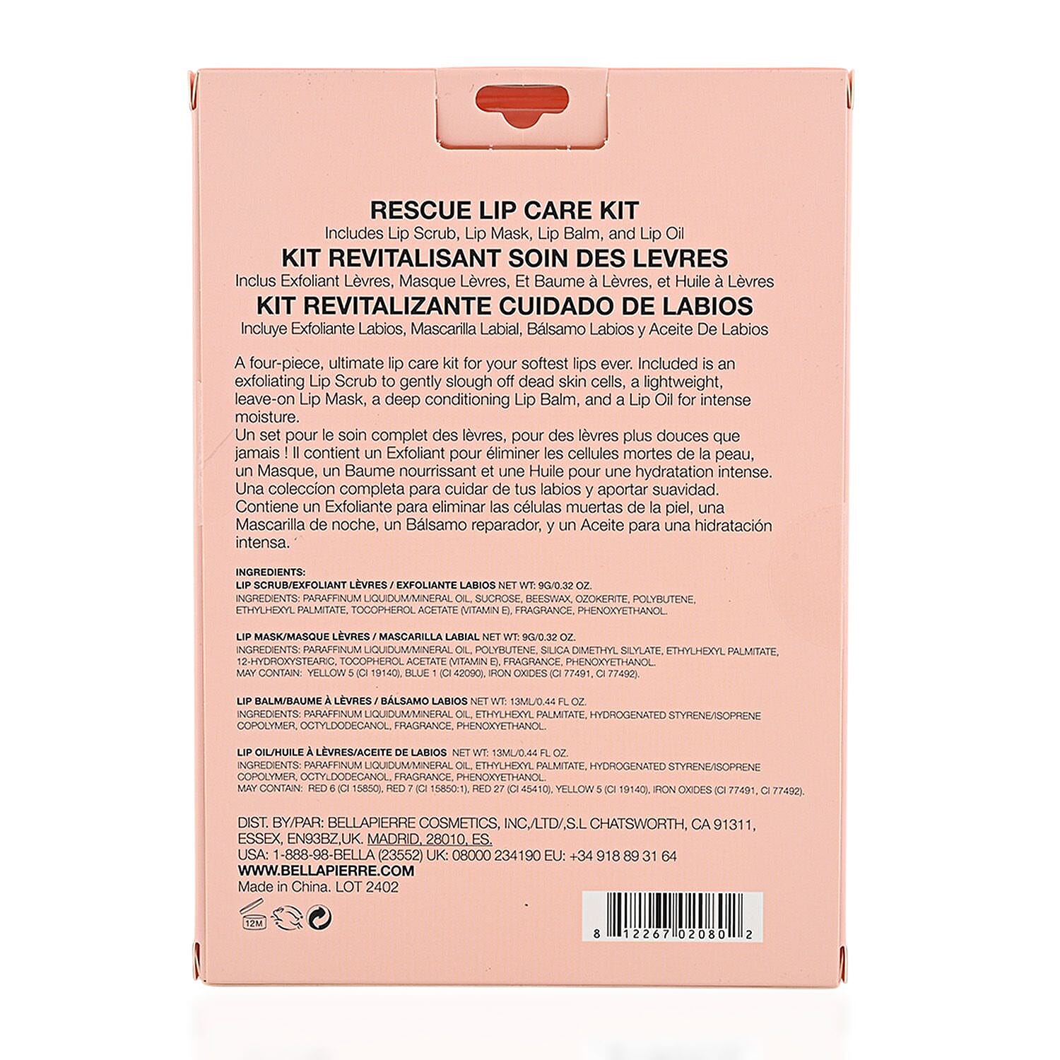 Bellapierre Rescue Lip Care Kit (Lip Scrub, Lip Mask, Lip Balm, & Lip Oil)