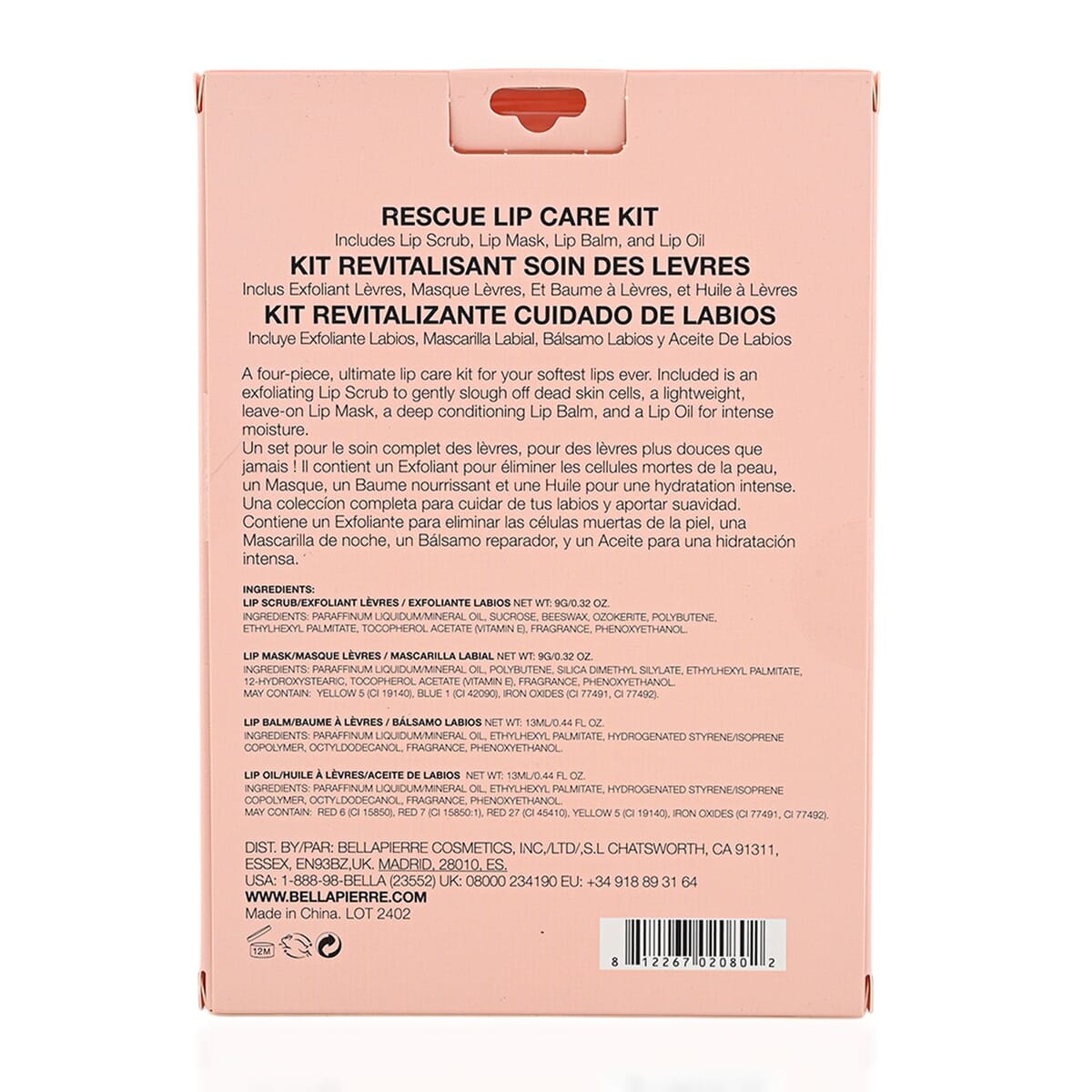 Bellapierre Rescue Lip Care Kit (Lip Scrub, Lip Mask, Lip Balm, & Lip Oil) image number 6