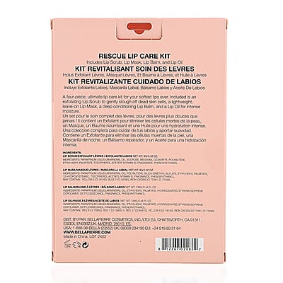 Bellapierre Rescue Lip Care Kit (Lip Scrub, Lip Mask, Lip Balm, & Lip Oil)