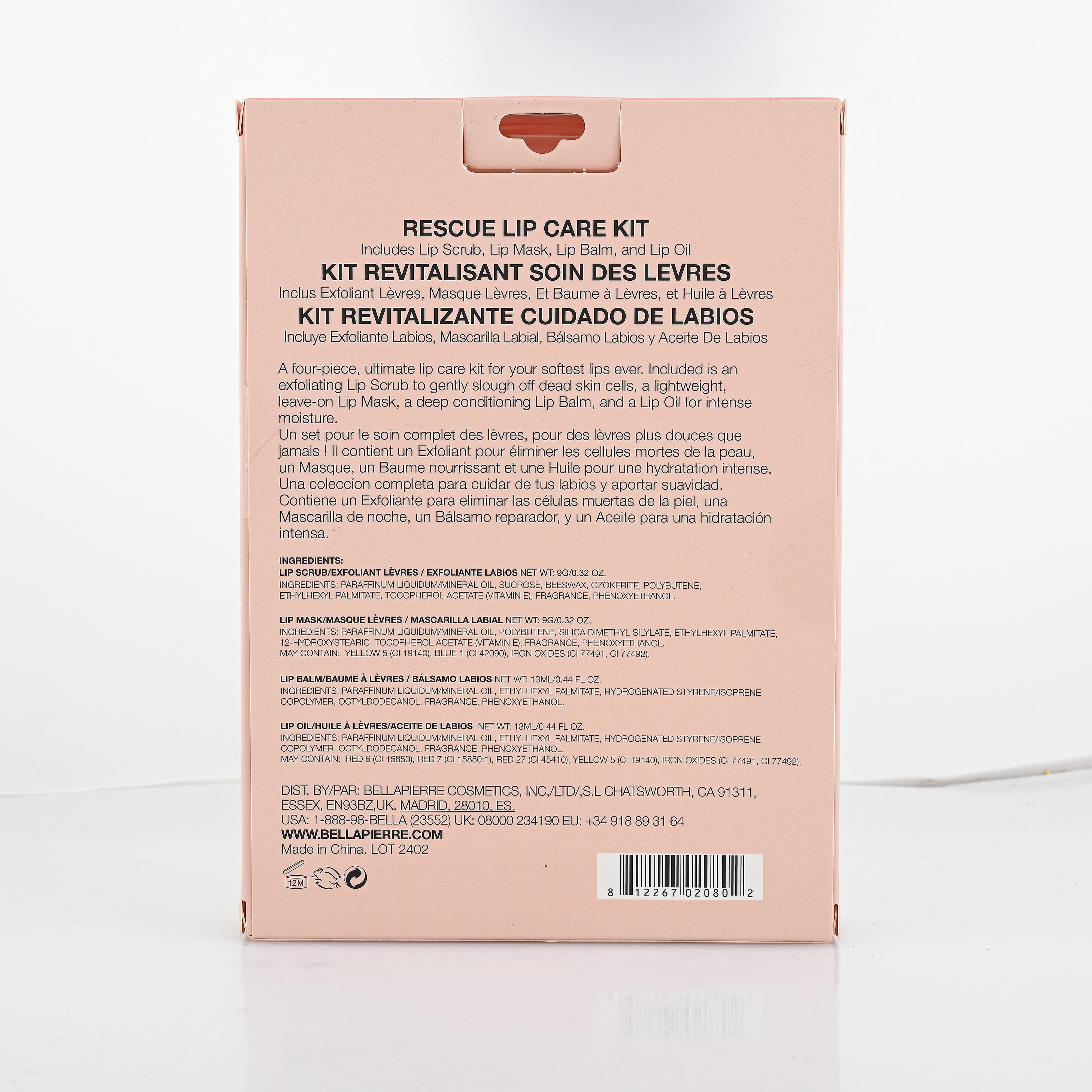 Bellapierre Rescue Lip Care Kit (Lip Scrub, Lip Mask, Lip Balm, & Lip Oil)
