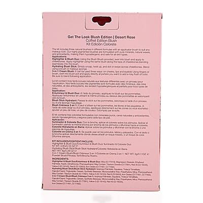 Bellapierre Get The Look Blush Edition (Blush Stick, Highlighter Duo, Cream Blush, & Brush)- Desert Rose