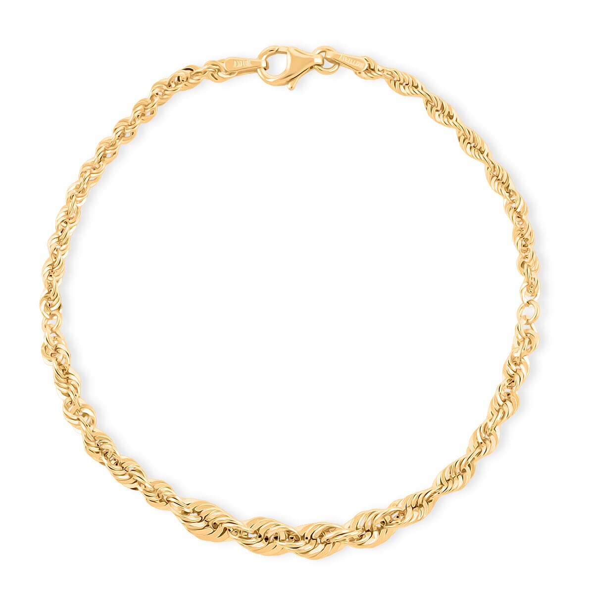 Doorbuster Italian 10K Yellow Gold Graduated Royal Rope Bracelet (7.50 In) 1.73 Grams image number 0