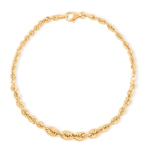 Doorbuster Italian 10K Yellow Gold Graduated Royal Rope Bracelet (7.50 In) 1.73 Grams