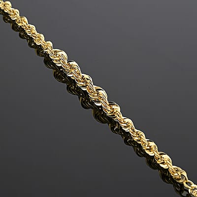  Italian 10K Yellow Gold Graduated Royal Rope Bracelet (7.50 In) 1.73 Grams