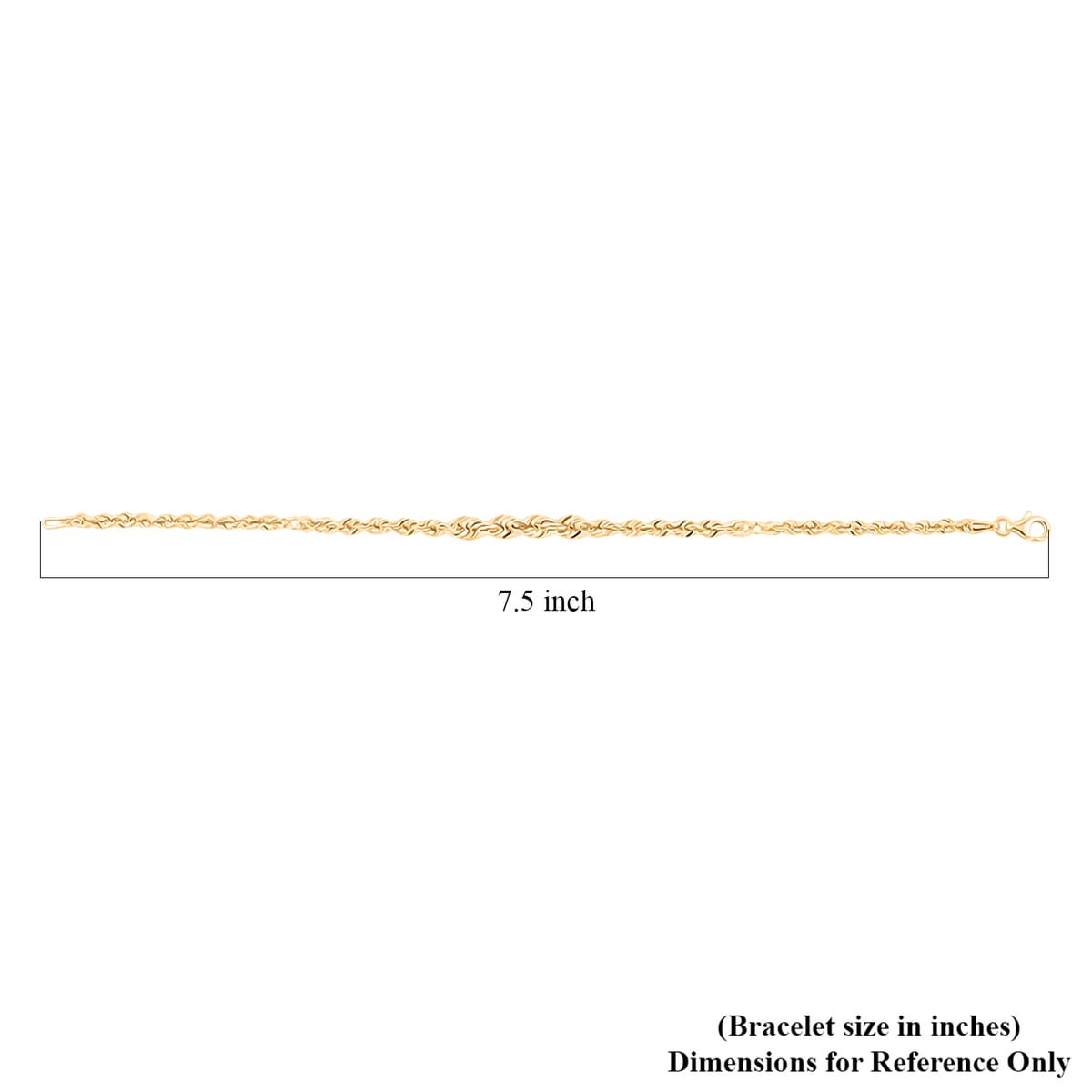 Doorbuster Italian 10K Yellow Gold Graduated Royal Rope Bracelet (7.50 In) 1.73 Grams image number 3