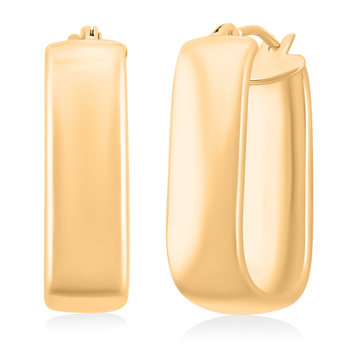 Doorbuster Italian 10K Yellow Gold 6mm Paperclip Hoop Earrings 1.56 Grams image number 0