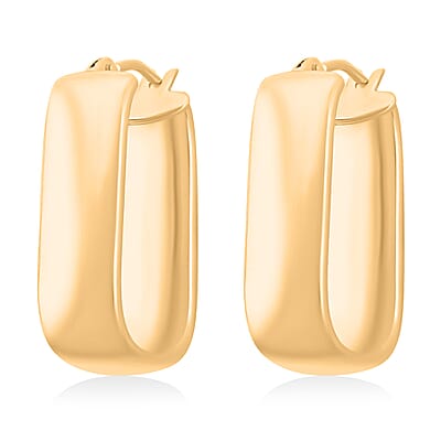  Italian 10K Yellow Gold 6mm Paperclip Hoop Earrings 1.56 Grams