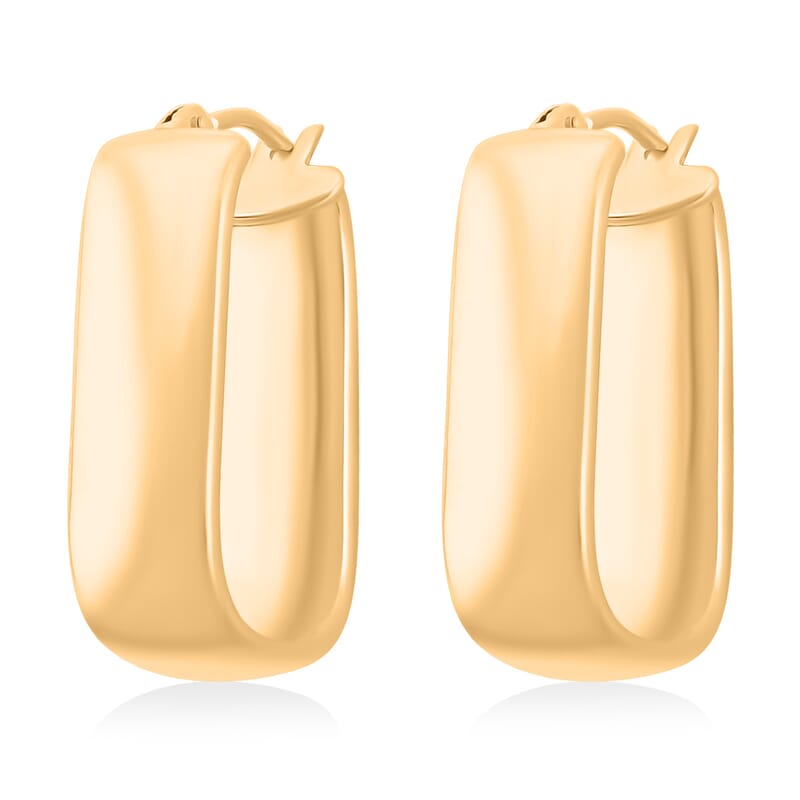  Italian 10K Yellow Gold 6mm Paperclip Hoop Earrings 1.56 Grams