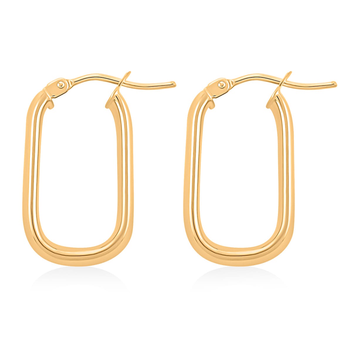 Doorbuster Italian 10K Yellow Gold 6mm Paperclip Hoop Earrings 1.56 Grams image number 4